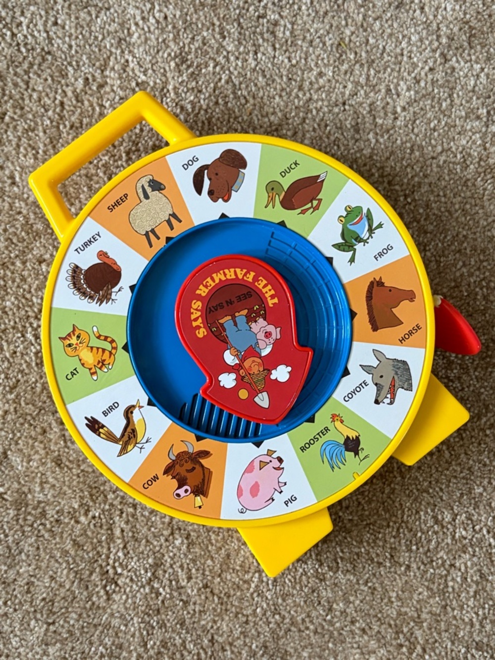 Interactive Yellow Animal Sound Learning Spinner for Kids